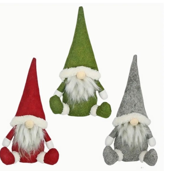 Christmas Gnomes - Set of Three - Each is about 10" - 11" With Hat - Brand New - Picture 1 of 5